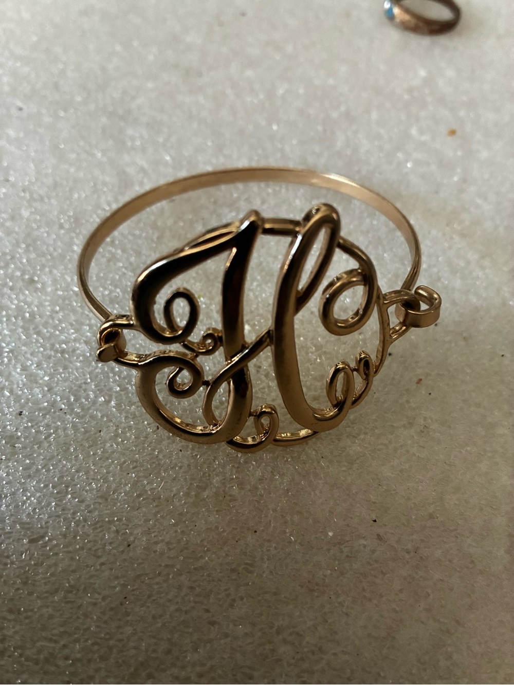 Gold Monogram 'H Script Bracelet